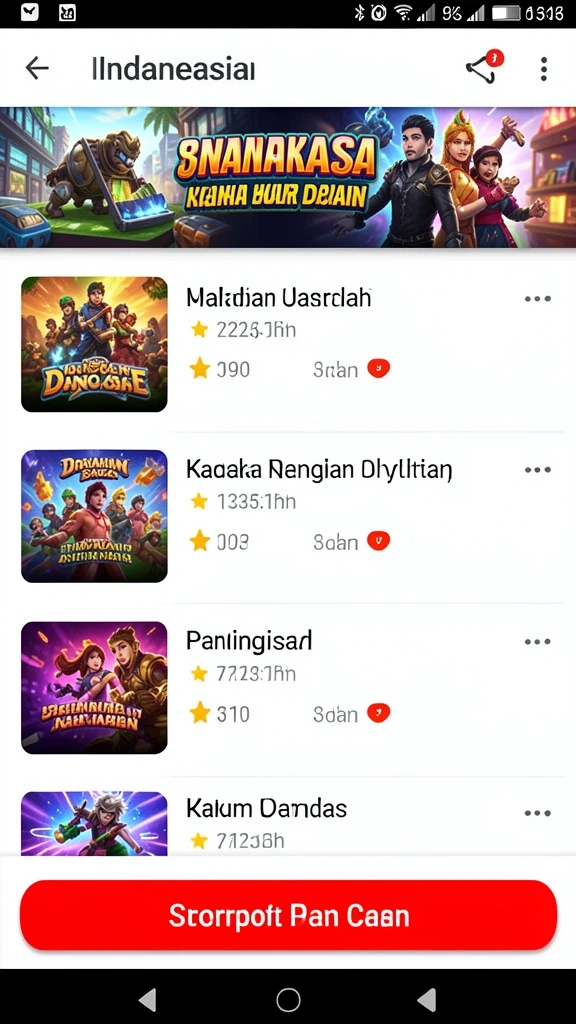 Pemandangan dunia game yang menakjubkan dan penuh warna.