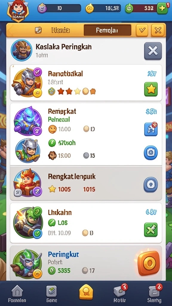 Tangkapan layar leaderboard yang menunjukkan peringkat pemain.