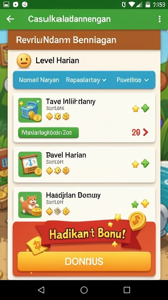 Tampilan menu utama yang menarik dan mudah dinavigasi.