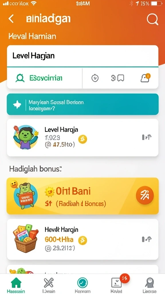 Level permainan yang menantang dengan berbagai rintangan.
